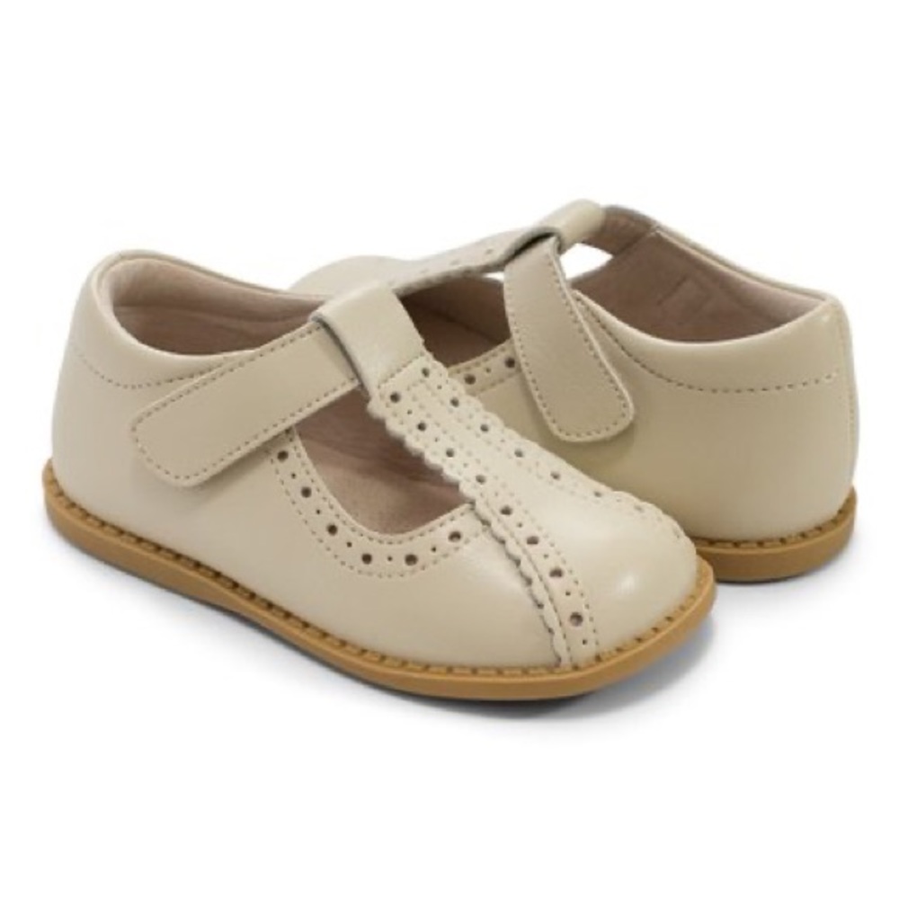 Livie & Luca Opry in Bone Leather Mary Jane Little Girl Neutral Dress Shoes 11